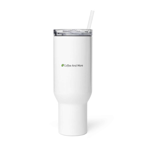 Travel mug with a handle white 40 oz front