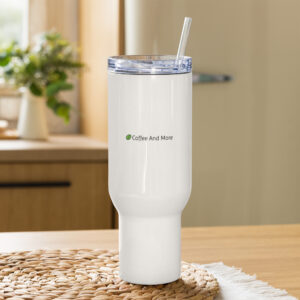 Travel mug with a handle white 40 oz front