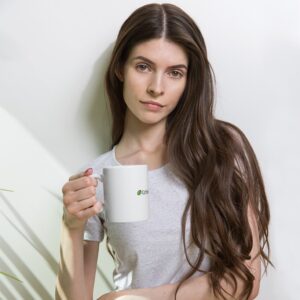 White glossy mug white 11 oz woman