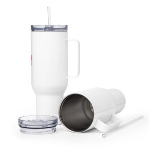 Travel mug with a handle white 40 oz front