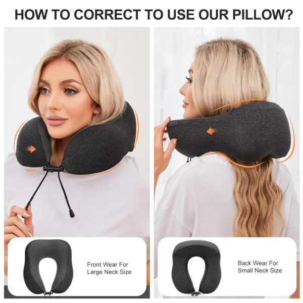 100% Pure Memory Foam U-Shaped Travel Pillow - Image 2