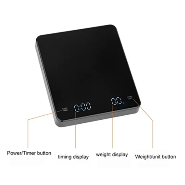 Digital Coffee Scale with Timer & LED Display