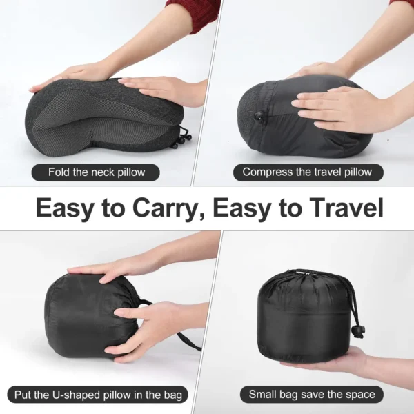 100% Pure Memory Foam U-Shaped Travel Pillow - Image 5